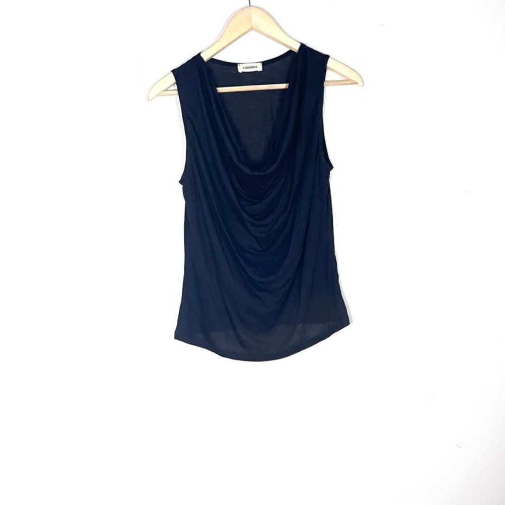 L’AGENCE Deep Cowl Drape Neck Top Blouse sleeveless